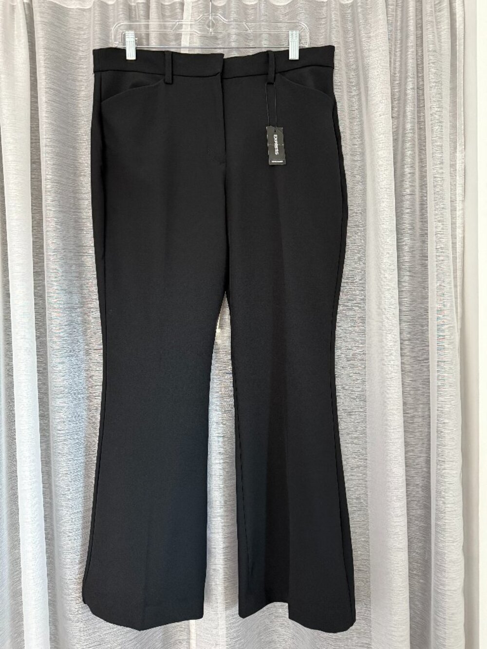 EXPRESS Editor Black Flare Dress Pants | Office or Evening Wear NWT 10 S
